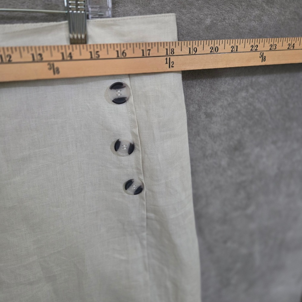 Tahari Linen Skort Womens XL Button‎ Front Minimalist Summer Casual Capsule - Picture 5 of 10